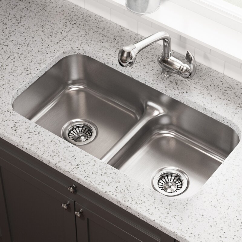 Mrdirect Stainless Steel 33 X 18 Double Basin Undermount Kitchen Sink